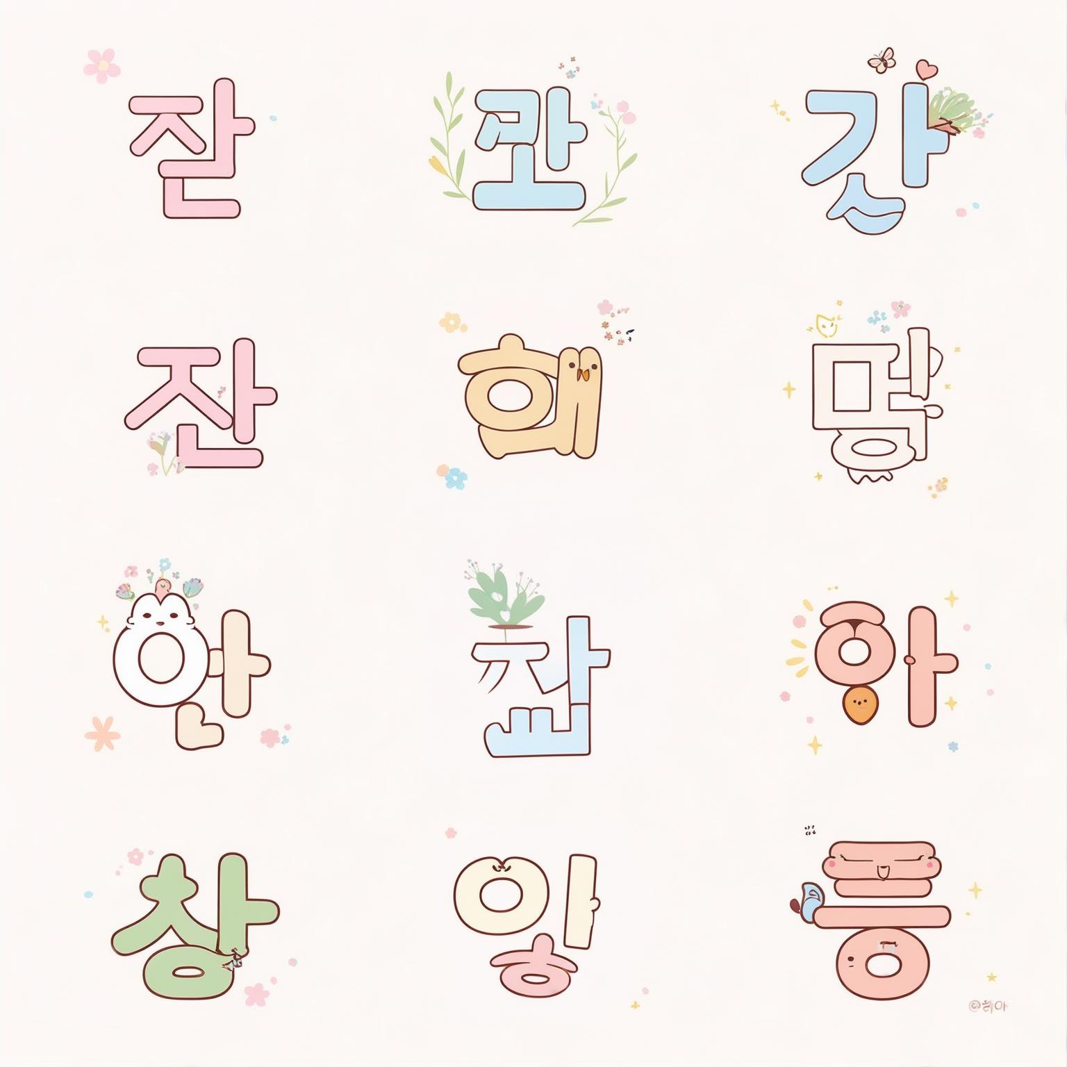 AI Image Generated by Luma Photon: Create cute images using the letter ㄱ in Korean.Hangul