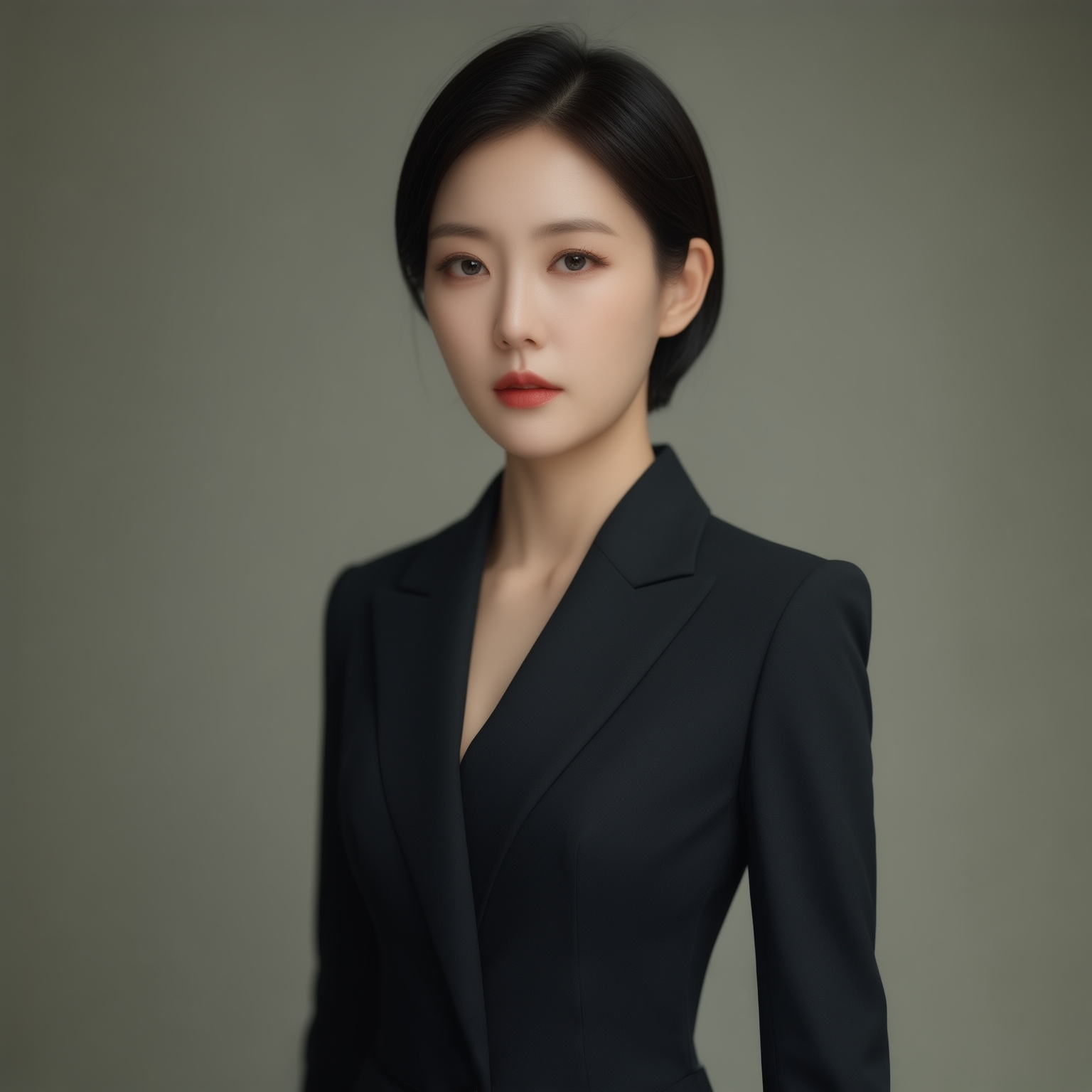 AI Image Generated by Luma Photon: slender korean woman wearing uniform