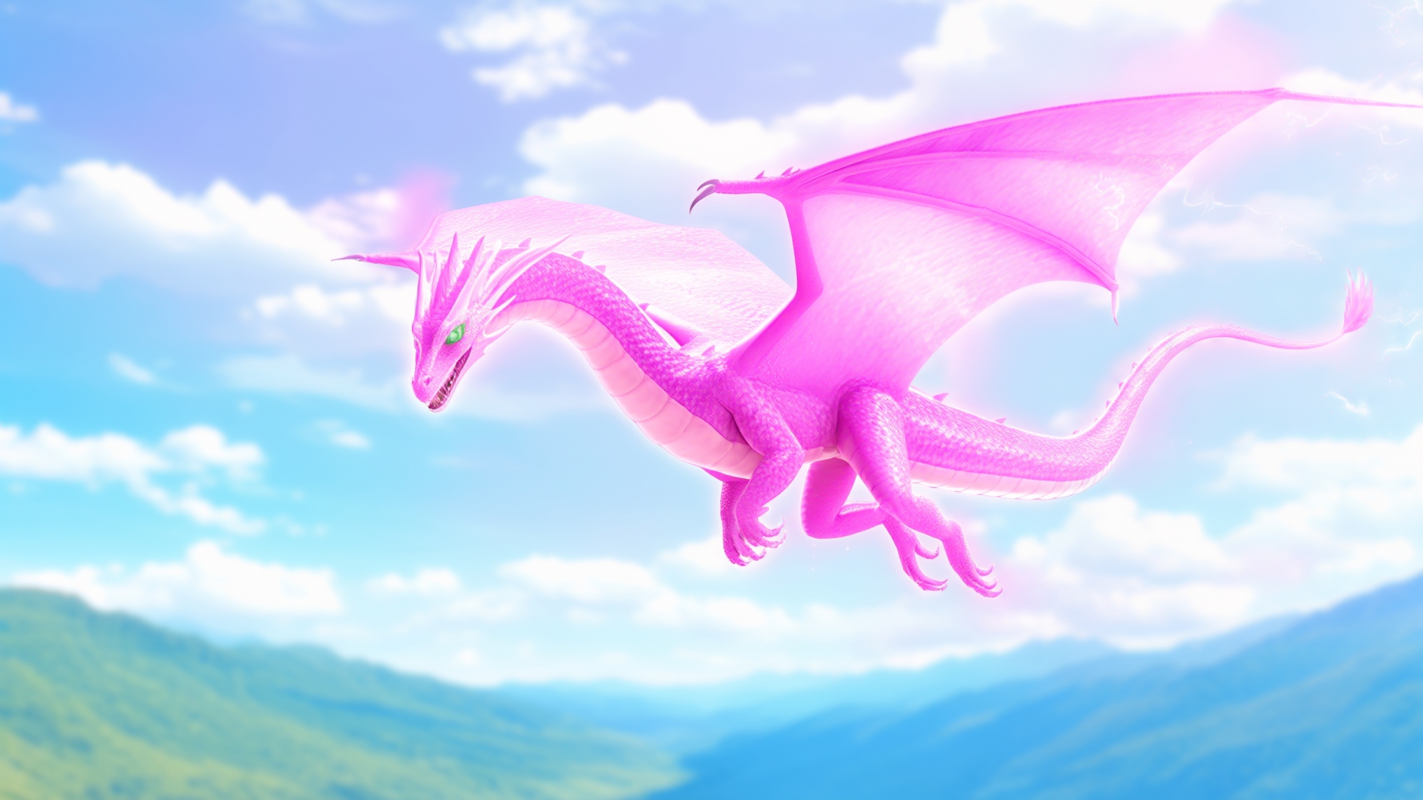 AI Image Generated by Luma Photon: Un dragón rosado